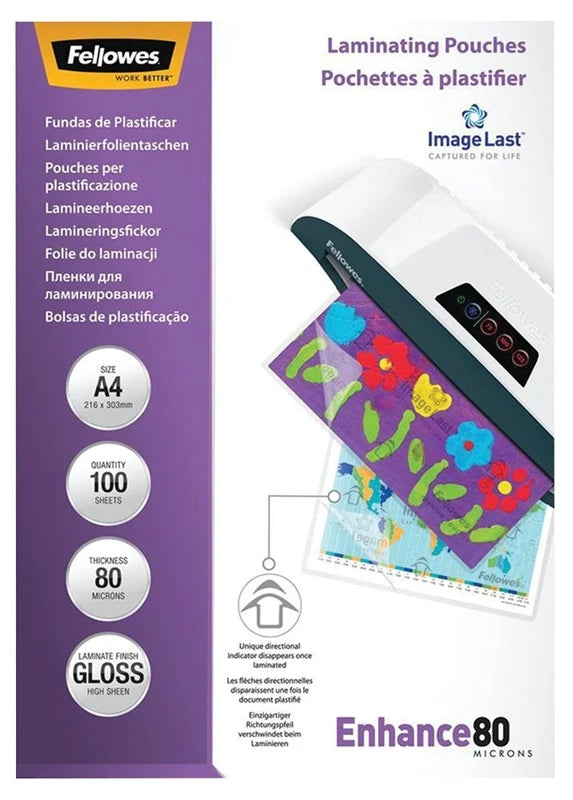 Laminēšanas plēve Fellowes A4 80MKR 100GB