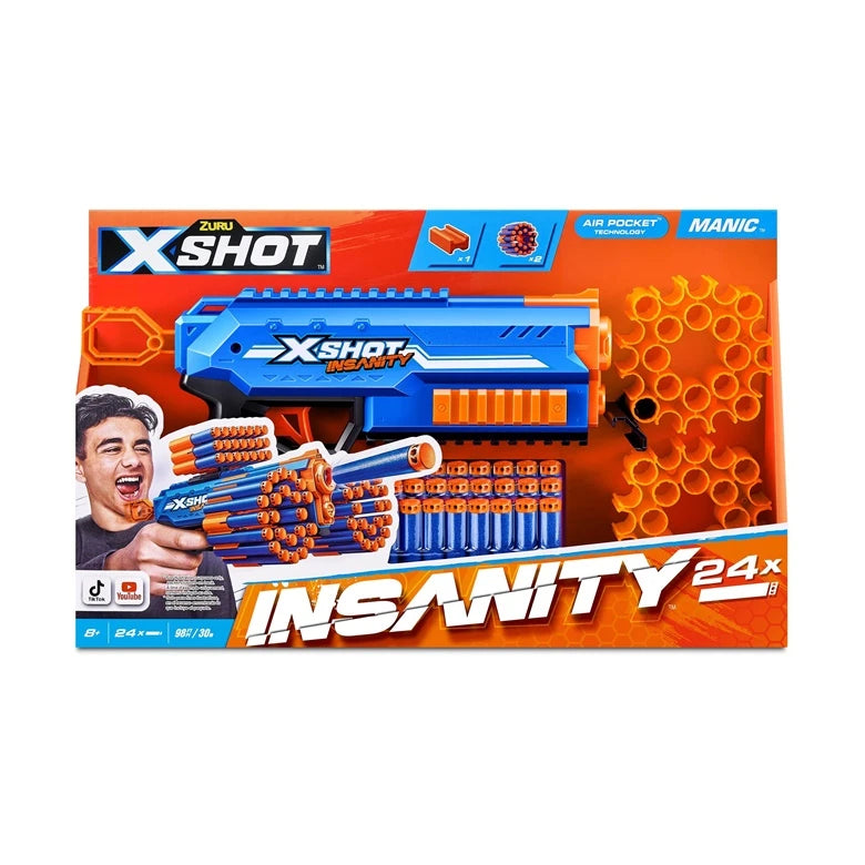 Rotaļu ierocis ar lodēm Zuru X-Shot Manic Insanity 36603 Zila/Oranža