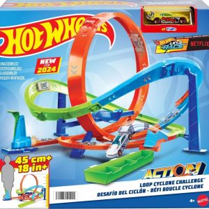 Trases daļas Mattel Hot Wheels Action Loop Cyclone Challenge HTK16, daudzkrāsaina