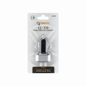 Sbox Car Charger CC-331B 3.1A black/grey