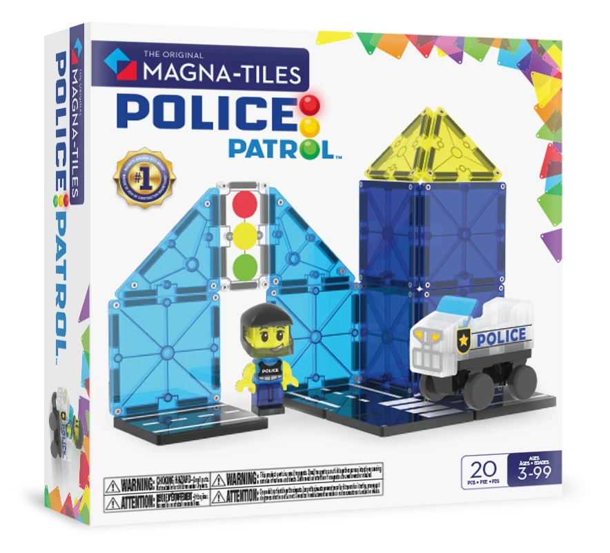 MAGNA-TILES Magnētiskais konstruktors Policijas patruļa, 20 gab.