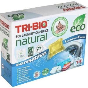 Veļas mazgāšanas kapsulas TRI-BIO SENSITIVE. 14 gab.