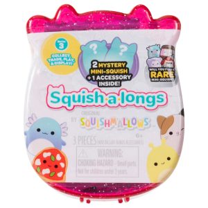 SQUISHMALLOWS SQUISH-A-LONGS figūriņas, 2-paka necaurspīdīgā iepakojumā, 2,5 cm