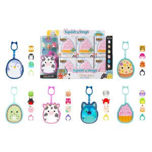 SQUISHMALLOWS CLIP-A-LONGS Figūriņas slēgtā iepakojumā iepakojumā, 3 gab., 2,5 cm