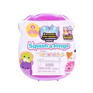 SQUISHMALLOWS SQUISH-A-LONGS figūriņas, 2-paka necaurspīdīgā iepakojumā, 2,5 cm