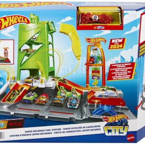 Komplekts, degvielas uzpildes stacija Mattel Hot Wheels City Super HTN79, 66 cm, daudzkrāsaina