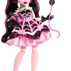 Lelle ar aksesuāriem Mattel Monster High Scary Sweet Birthday Drakulaura JBG74, 29 cm, melna