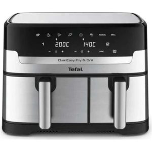 Aerogrils Tefal Dual Easy Fry & Grill Ey905d, sudraba, 2700 W, 8.3 l