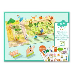 Radošais komplekts Djeco Lift Up Stickers Farm