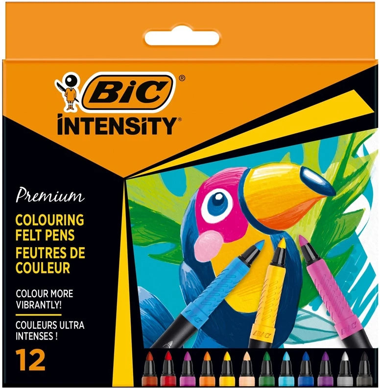 FLOMĀSTERI BIC INTENSITY FINE 12 KRĀSAS