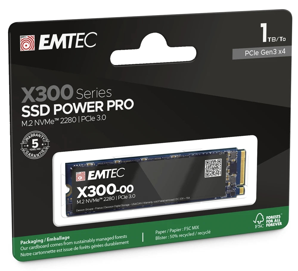 Emtec SSD M2 NVMe PCIe 3 X300 1TB Power Pro
