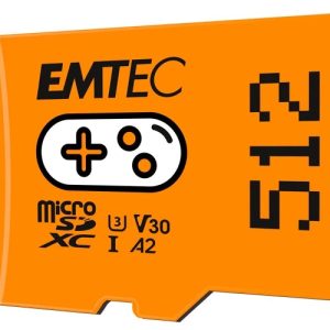Emtec MicroSDXC 512GB UHSI U3 V30 A2 Gaming Orange