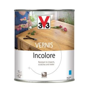 Laka mēbelēm, spīdīga V33 Incolore, 1 l, Caurspīdīga krās.