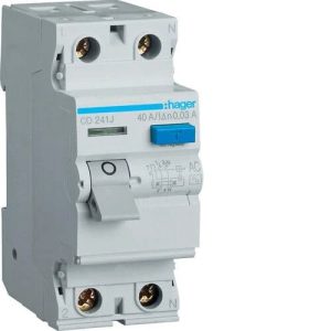 Strāvas noplūdes relejs Hager 30MA 2X40A AC. 230 V