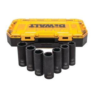 DeWALT Impulsa dziļās muciņas 1/2'' Toughbox 7gb.,17-24mm,