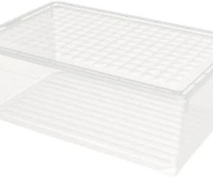 Uzglabāšanas kaste ar vāku, paredzēts uzglabāšanai Curver 196065, 45 l, caurspīdīga krās./balta krās., 59.6 x 39.4 x 23 cm