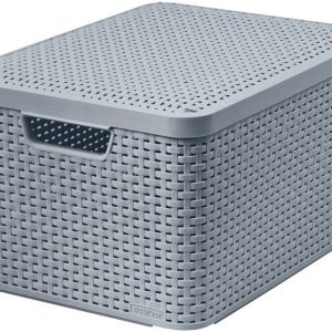 Uzglabāšanas kaste ar vāku Curver Style, 30 l, pelēka krās., 44 x 33 x 24 cm