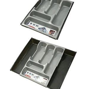 Galda piederumu organizatori Curver, 42.5 cm x 30 cm x 6.5 cm, plastmasa, pelēka krās.