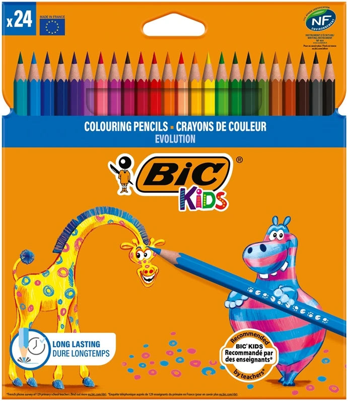 Krāsainie zīmuļi Bic Evolution. 24 gab.