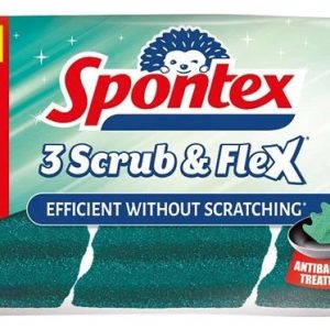 Tīrīšanas sūklis Spontex Scrub & Flex, zila krās., 3 gab.