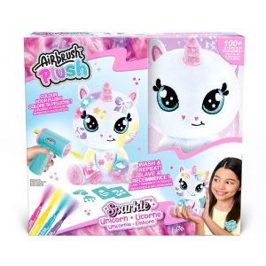 AIRBRUSH PLUSH Plīša DIY komplekts Vienradzis ar aerogrāfu, 25 cm