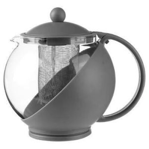 Tējkanna ar sietiņu Secret de Gourmet PP+VERRE +INOX+FER INOX chromé, 1.25 l, caurspīdīga krās./melna krās./sarkana krās.
