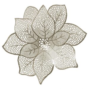 Galda paklājs FLOWER, zelta, pvc