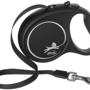Automātiskā pavada Flexi Black Design, melna krās., M 5m