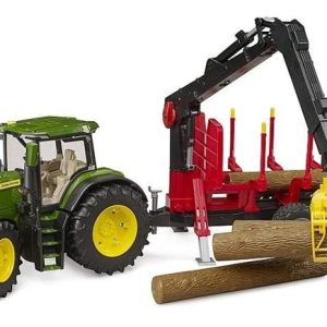 Rotaļu traktori ar piederumiem Bruder John Deere 7R 350 With Forest Trailer BR-03154, 1:16, daudzkrāsaina