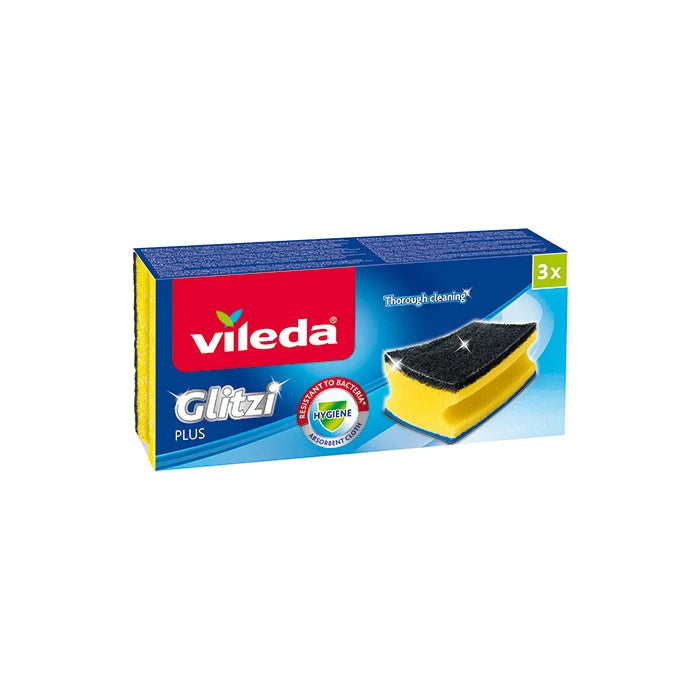 Tīrīšanas sūklis Vileda GLITZI PLUS VILE00144, melna krās./dzeltena krās., 3 gab.