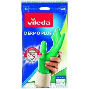 Vileda Dermo+ mājsaimniecības cimdi (gumijas) L izmērs