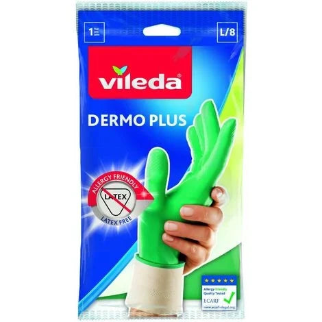 Vileda Dermo+ mājsaimniecības cimdi (gumijas) L izmērs