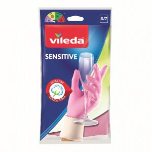 Cimdi gumija Vileda Sensitive, S