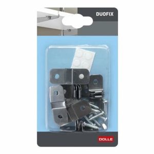 Stiprinājums Dolle DuoFix, 4 cm x 2 cm, pelēka krās., 6 gab.