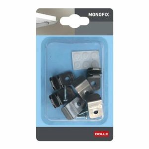 Stiprinājums Dolle MonoFix, 2 cm x 2 cm, pelēka krās., 12 gab.