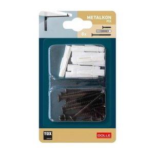 Stiprinājuma detaļa Dolle MetalkonFix, 4.5x0.45 cm, balta krās./melna krās., 8 gab.