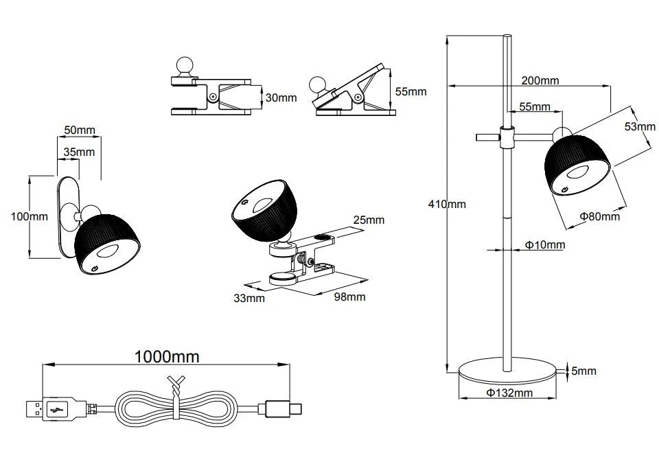 Galda stāvlampas Reality MAXIMA, LED, 3W