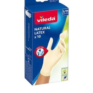 Cimdi lateksa Vileda Natural Latex, S/M, 10 gab.
