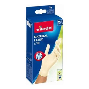 Cimdi lateksa Vileda Natural Latex, M/L, 10 gab.