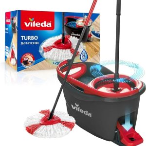 Grīdas mazgāšanas komplekts Vileda Turbo VILE19411, balta krās./melna krās./sarkana krās., 6 l