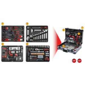 Universālais instrumentu komplekts 1/4"+1/2", 127 gab., KS Tools