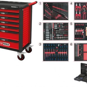 Instrumentu ratiņi RACINGline, 7 atvilktnes +598gab. kompl., KS Tools