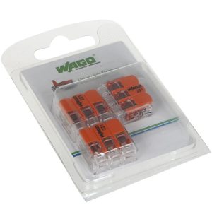 Vadu savienojums Wago 221-613/3, 3 x 0,5-6 mm², 41 A, oranža krās., 3 gab.
