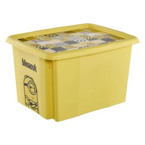 Uzglabāšanas kaste ar vāku. 30 l. dzeltena. 45 x 35 x 27 cm