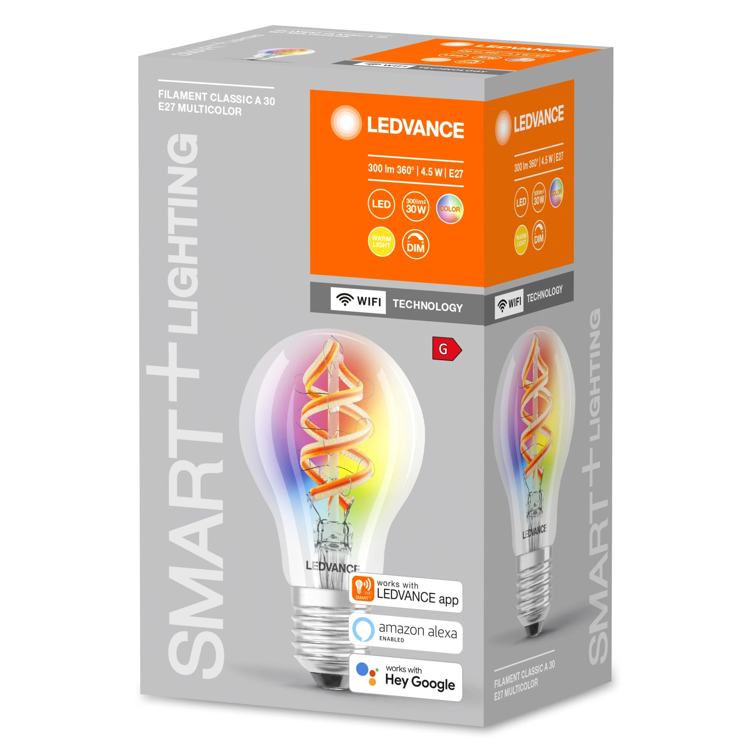 Viedā spuldze Ledvance LED, E27, daudzkrāsaina, E27, 4.5 W, 300 lm