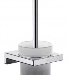 Tualetes birste Hansgrohe AddStoris, balta/hroma, 12 cm x 34.2 cm x 10.5 cm