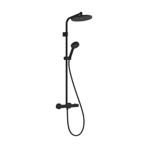 Dušas komplekts ar termostata jaucējkrānu Hansgrohe Activera S, melna