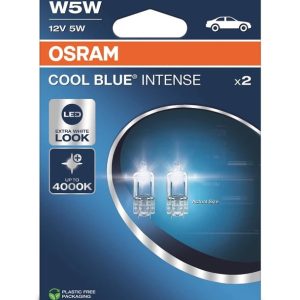 Auto spuldze Osram 2825CBN-2BL, halogēnā spuldze, caurspīdīga/zila, 12 V