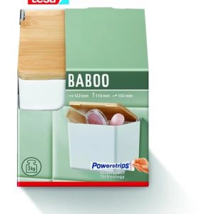 Kaste Tesa BABOO 40521-00000-00, balta, 10.2 cm x 11 cm x 12.2 cm