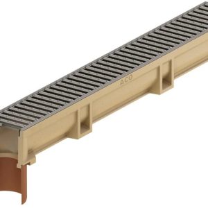 Drenāžas kanāls ar režģi Euroline 2.0 Aco ar cauruli, A15, 100 cm x 11.8 cm x 10 cm